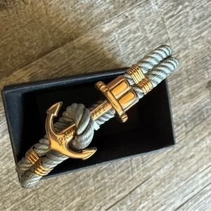 Gold and Gray Anchor Bracelet